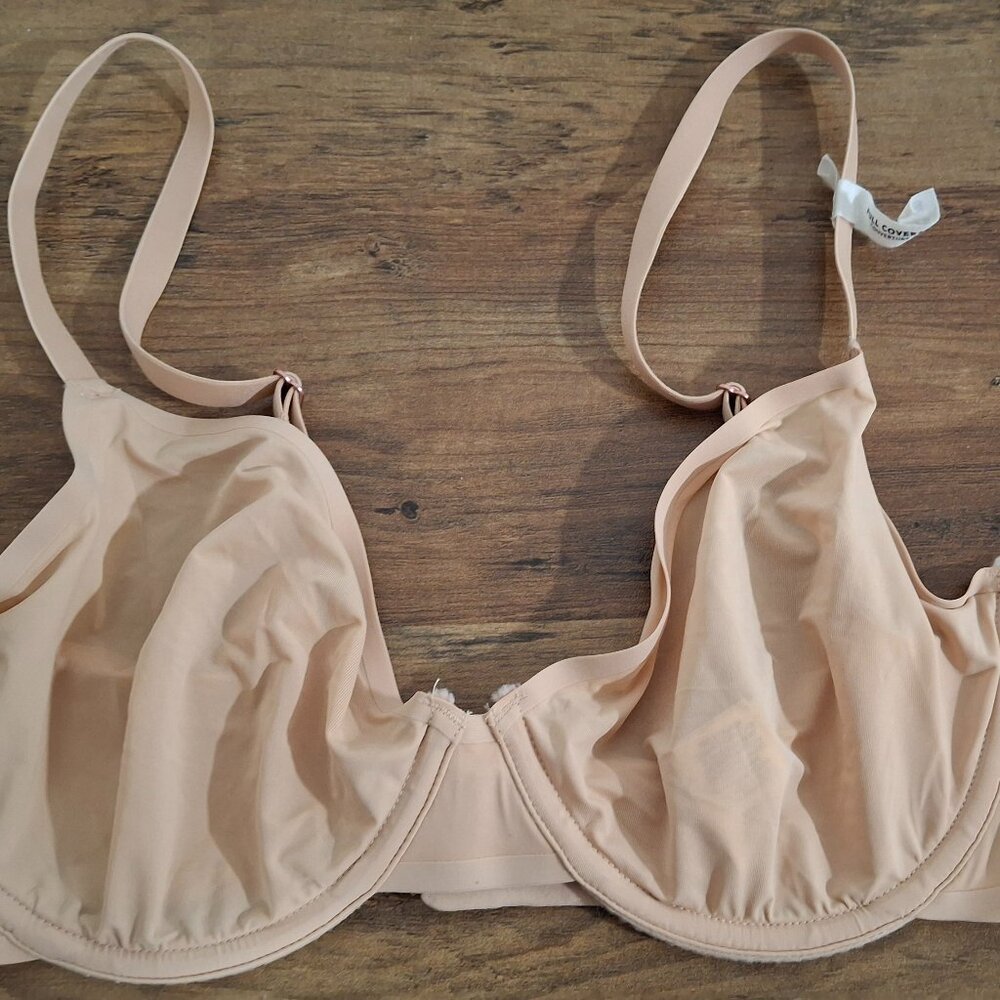 Smoothez by Aerie 32D Full Coverage Bra Beige Underwire Unpadded